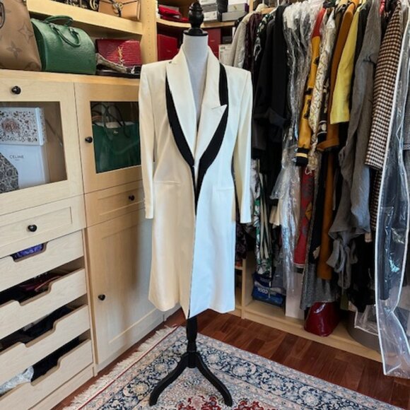 Alexander McQueen Size 44 Off-white and Black Coat - Picture 3 of 11